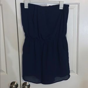 Navy Blue Sleeveless Romper